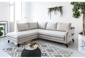 Divano letto angolare beige chiaro L, angolo sinistro Charming Charlie - Miuform