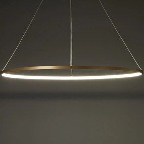 Lampada a sospensione di colore oro, altezza 92 cm Oval Ring - Tomasucci