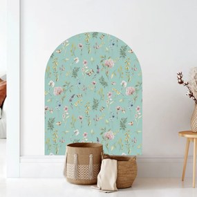 Adesivo murale per ingresso – Arco floreale con farfalle | Inspio