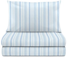 Completo letto singolo righe azzurro