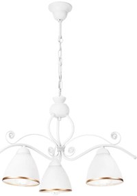 Lampadario a sospensione con catena RETRO II 3xE27/60W/230V bianco