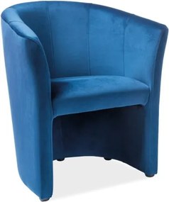 TM 1 poltrona in velluto blu navy Blu86/wenge