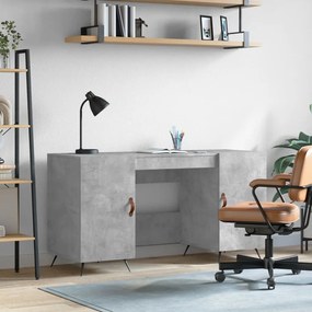 Scrivania Grigio Cemento 140x50x75 Cm İn Legno Multistrato /