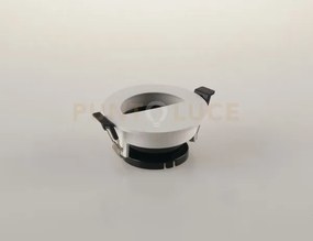 Faretto a incasso stenos orientabile bianco tondo foro mezza luna 8...