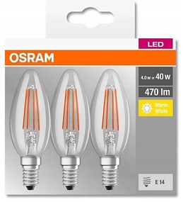 SET 3x Lampadina LED VINTAGE B40 E14/4W/230V 2700K - Osram