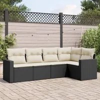 Set Divani da Giardino 5 pz con Cuscini in Polyrattan Nerocod mxl 86986