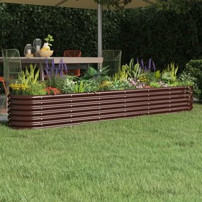 Letto Giardino Acciaio Verniciato A Polvere 260x40x36cm Marrone /