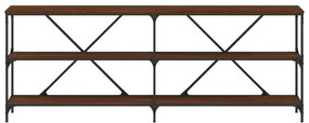 Tavolo consolle rovere marrone 200x30x75 cm multistrato e ferro