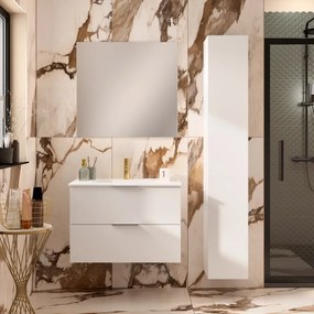 Mobile sottolavabo e lavabo Jnka per vasca centrale bianco opaco L 80 x H 55 x P 45 cm 2 cassetti