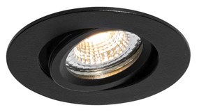 Faretto incasso nero orientabile 6,5 cm con LED incluso IP54 Ultra Slim - Pupil