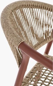 Sedia da esterno rossa/di colore naturale in metallo Canarias – Bizzotto