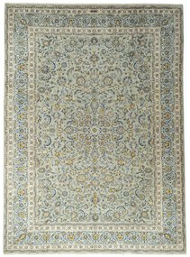 Kashan Tappeto 410x300 Verde (Iran) Annodato A Mano