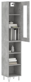 Credenza grigio cemento 34,5x34x180 cm in legno multistrato