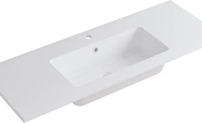 Lavabo a incasso rettangolare L 120.5 x H 14 x P 46 cm in resina bianco opaco