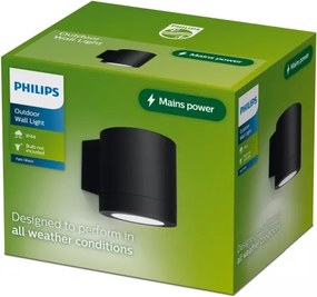 Philips - Applique da esterno FYLX 1xGU10/5W/230V nero IP44