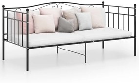 Divano letto telaio nero in metallo 90x200 cm