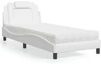 Letto con Materasso Bianco 90x200 cm in Similpelle 3208769