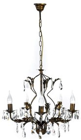 ONLI - Lampadario a sospensione con catena TERESA 5xE14/6W/230V bronzo