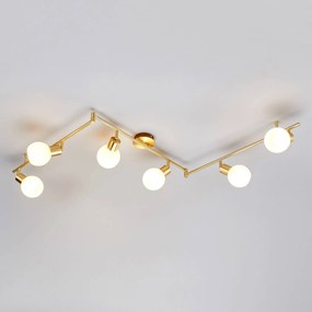 Faretto a soffitto ELAINA Lindby, dimmerabile, Ottone / Oro, Soggiorno / Sala da pranzo, Metallo, Moderno, Plafoniera