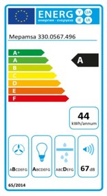 Cappa Classica Mepamsa CUADRO 90 Nero 90 cm 61 dB 580 m3/h