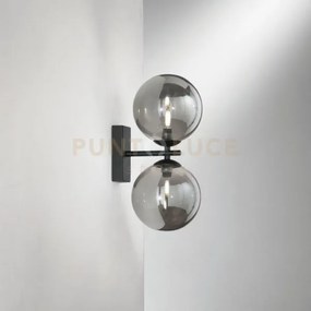 Applique a parete honey nera 2 luci attacco g9 15x16,5x34cm in meta...