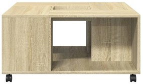 Tavolino da salotto rovere sonoma 80x80x40 cm legno multistrato