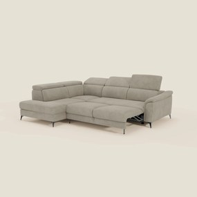 Arcos Divano angolare - piedini alti e poggiatesta reclinabili in microfibra impermeabile T11 tortora