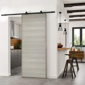 Porta scorrevole Cambridge in mdf rovere grigio, L 93 x H 212 cm, con binario Retro Reversibile