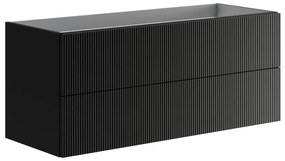 Mobile da bagno sospeso sotto lavabo L 119.5 x H 50 x P 45.5 cm antracite opaco, 2 cassetti Opera