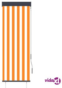 vidaXL Tenda a Rullo per Esterni 60x250 cm Bianca e Arancione