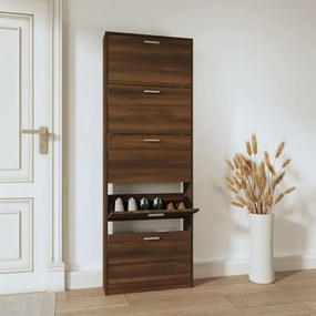 Scarpiera Rovere Marrone 59x17x169 Cm İn Legno Multistrato /