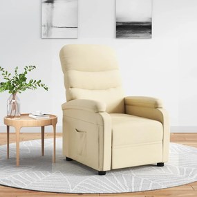 Poltrona Reclinabile İn Tessuto Crema /