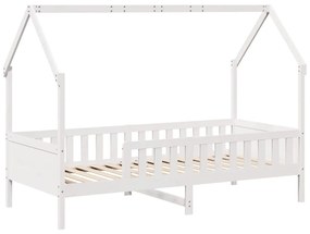Giroletto casetta bambini bianco 90x200 cm legno massello pino
