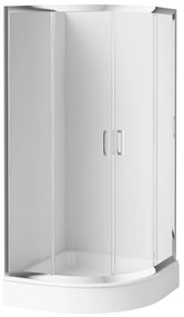 Set box doccia Deante Funkia KYP_051K, piatto doccia semicircolare Deante Standard New KTA_053B