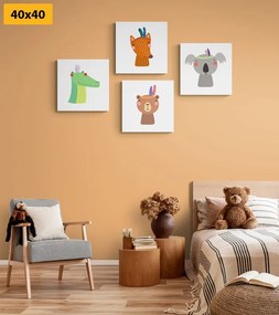 Set di quadri – Indiani animali adorabili