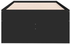 Divano letto con cassetti nero 100x200 cm in legno multistrato
