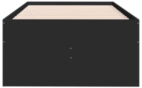 Divano letto con cassetti nero 100x200 cm in legno multistrato