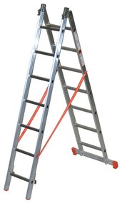 Scala a sfilo Genia 2 rampe in alluminio 2 x 7 gradini portata massima 150 kg EN 131 per lavori fino a 4.7 m