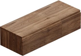 Mobile da bagno sospeso sotto lavabo Step L 120.3 x H 30 x P 46 cm noce cannettato, 2 cassetti