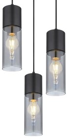 Globo 21000-3HB - Lampadario a sospensione con filo ANNIKA 3xE27/25W/230V diametro 30 cm nero