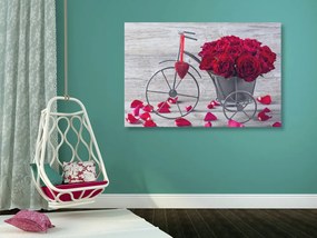 Stampa su tela – Bicicletta piena di rose