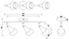 Trio - Faretto TRUMPET 3xE14/40W/230V