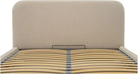 Letto matrimoniale imbottito beige con contenitore con rete inclusa 140x190 cm Sea – Scandic