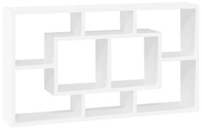 Scaffale a muro 8 scomparti bianco lucido