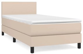 Giroletto a molle con materasso cappuccino 90x200 cm similpelle