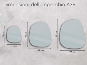 Specchio organico LED con illuminazione A36 44x51
