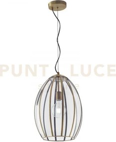 Lampadario a sospensione chester vetro affusolato trasparente e met...