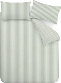 Set copripiumino e federa verde per letto matrimoniale/per letto esteso 3 pezzi 230x220 cm Epping Textured Stripe – Catherine Lansfield