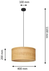Lampadario a sospensione con filo ALBA 1xE27/15W/230V diametro 40 cm marrone/nero