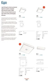 Redo 01-704 - Plafoniera da bagno EGO 1xE27/52W/230V 18x18 cm IP44
